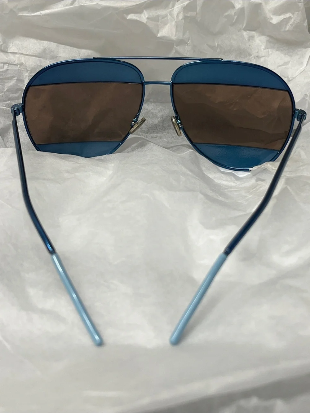Christian Dior DiorSplit 1/S Y4ERD Aviator Sunglasses Blue Italy 59-14-145 Good